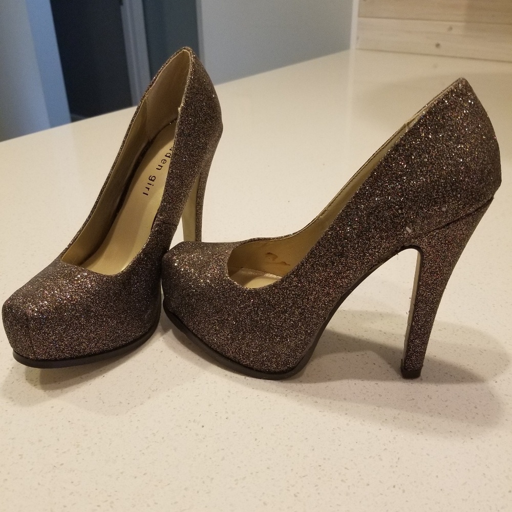 Madden girl glitter heels size 6